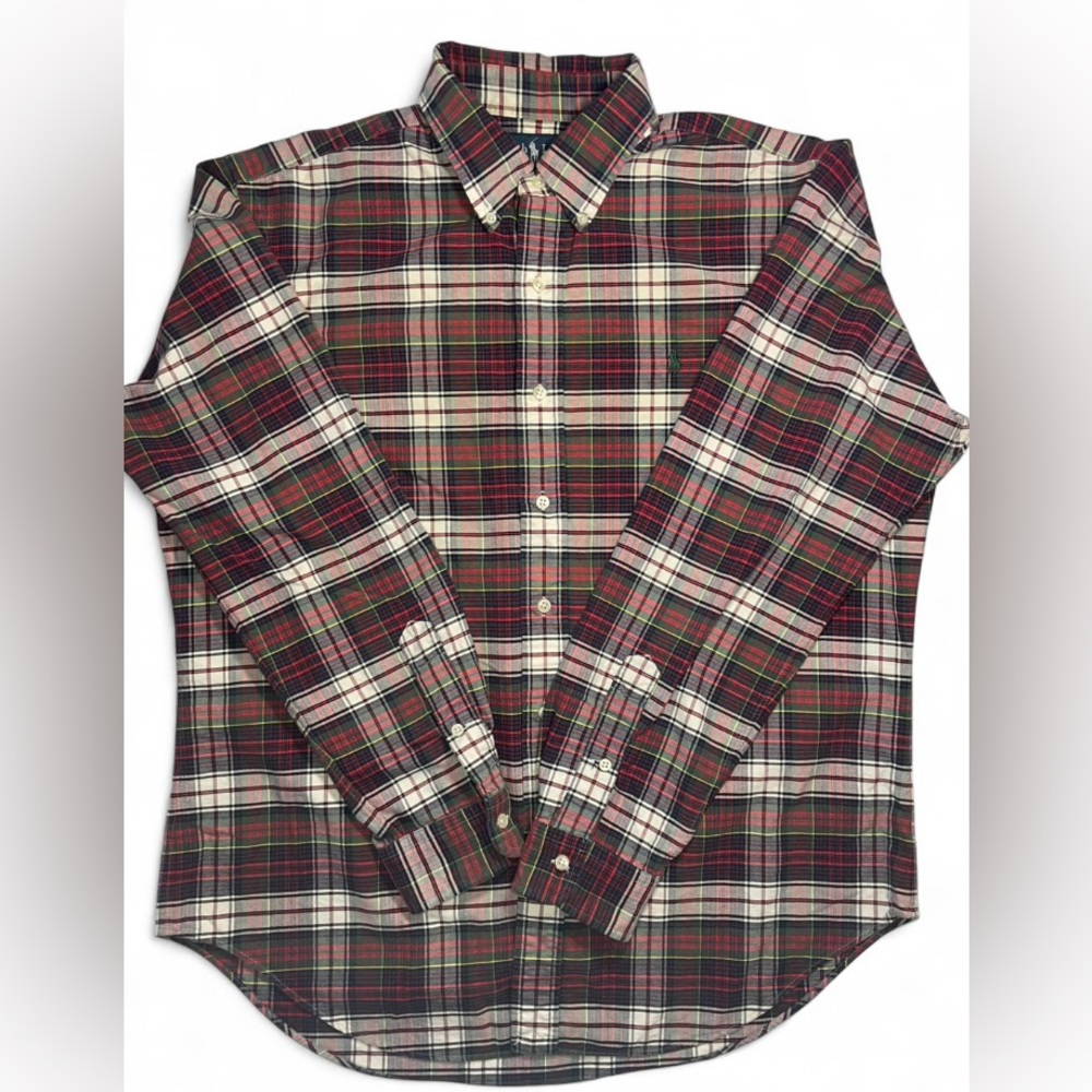 Classic Men's Ralph Lauren Red Plaid Button-Down Shirt